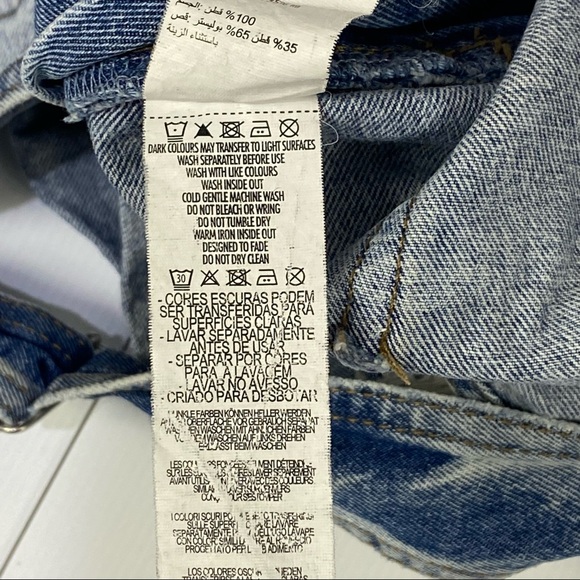 COTTON ON Blue Wash Demin Overalls Shorts Size 10 - Picture 13 of 13